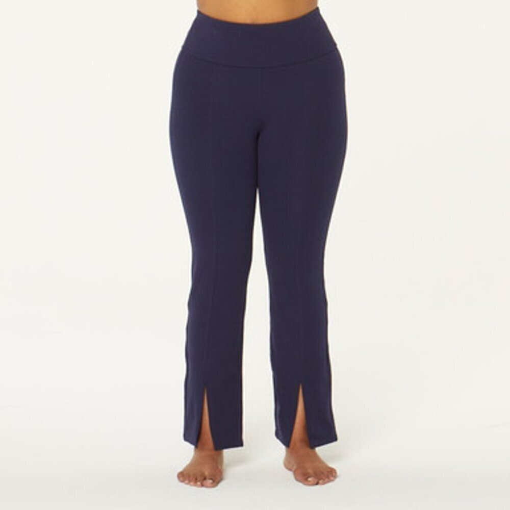 Ruby Ribbon Split Ankle Leggings Navy Blue Size M